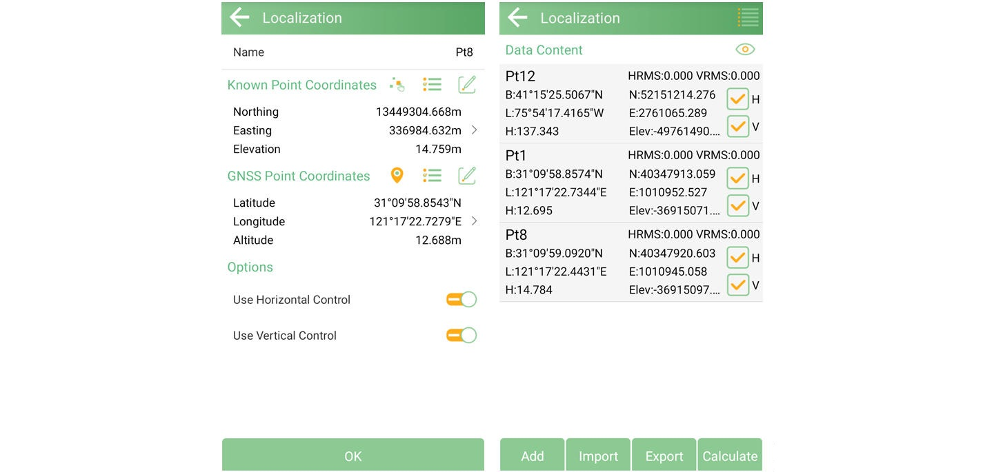 Ismert és GNSS-pontpárok megadása lokalizációhoz