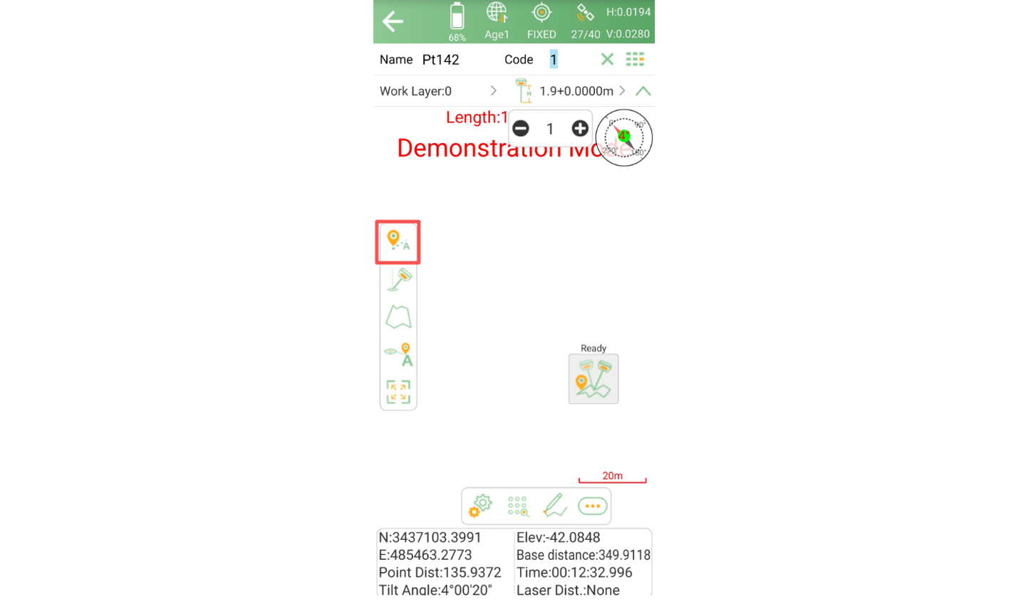 Auto Point Survey button on the point measurement screen