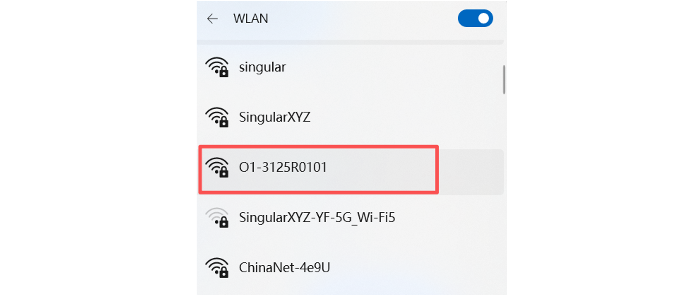 SingularXYZ-vevő Wi-Fi-hálózatának kiválasztása
